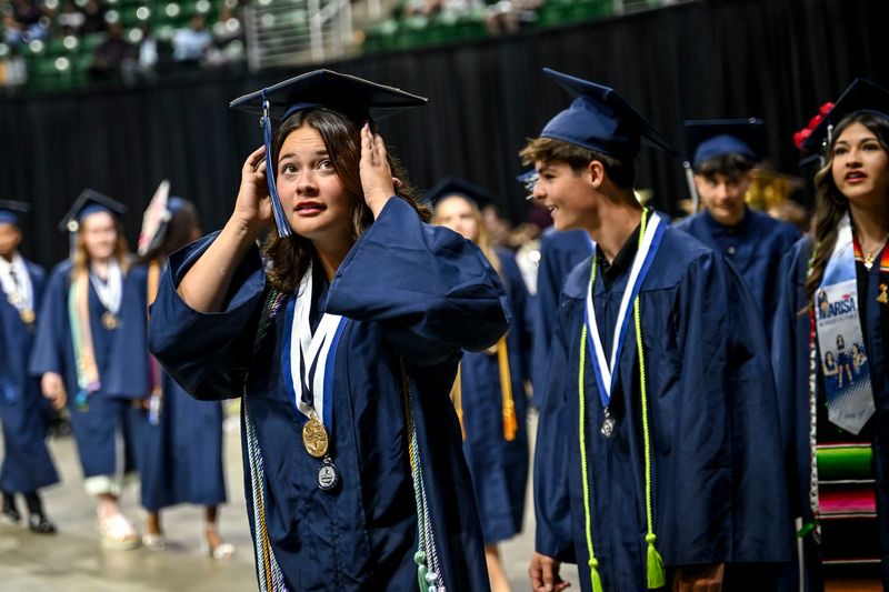 Scenes from East Lansing High School's graduation ceremony on Thursday, June 5, 2025, at the Breslin Center in East Lansing.