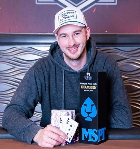 The Mid-States Poker Tour's Michigan Poker State Championship winner was Corey Wick.