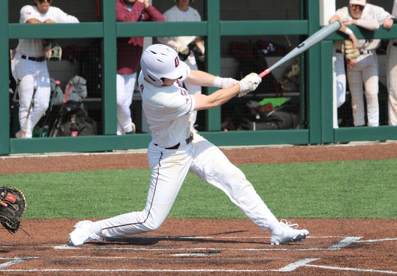 Okemos' Keagan Noble doubles during a 2-1 loss to Hartland in a regional championship baseball game Saturday, June 7, 2025 at Novi High School.