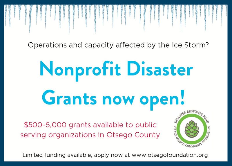 Grants are available through the Otsego Community Foundation's Disaster Response Fund.