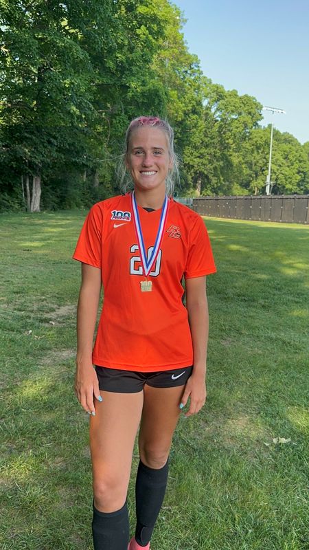 Byron Center freshman Ashtyn Stuck scored the team's only goal to defeat Saline, 1-0, during the Division 1 girls soccer state championship game on Saturday, June 14, in East Lansing.