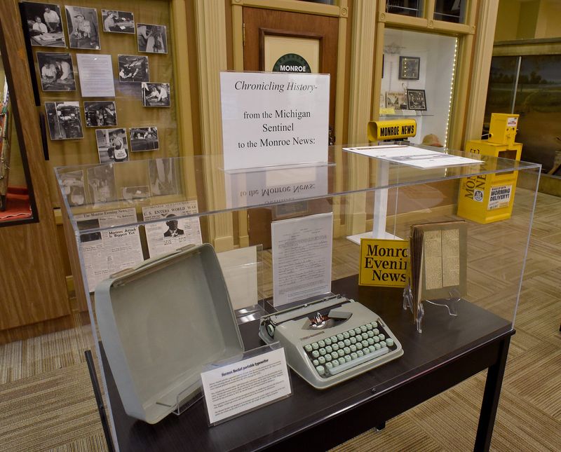 The Monroe News' new bicentennial exhibit is on display through Labor Day at the Monroe County Museum. Among the artifacts on display is a portable typewriter used for decades by editor JS Gray.