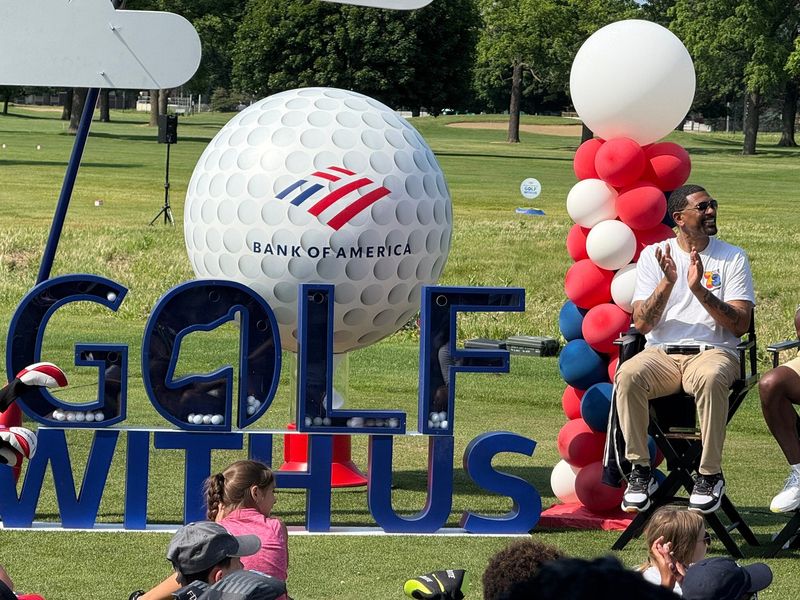 Michigan basketball legend Jalen Rose attends the 'Golf With Us' event at Chandler Park Golf Course in Detroit on Monday, June 16, 2025.