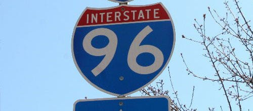 I-96 sign.