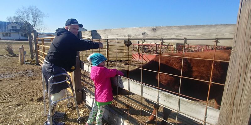 Nathan Brickl and his daughter, Briann, who was 5 at the time of his farm accident in late fall of 2019.