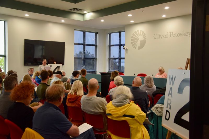 Ward 4 representative Lindsey Walker speaks about constituent concerns during the Petoskey City Convention on Wednesday, June 18, 2025.
