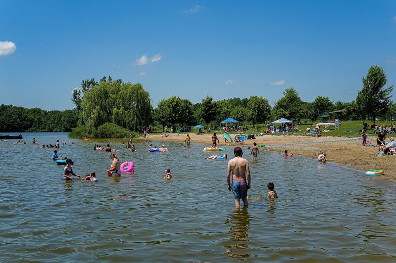 Lake Ovid in Sleepy Hollow State Park is a spot to enjoy some relief from temperatures in the mid-90's Sunday, June 22, 2025.