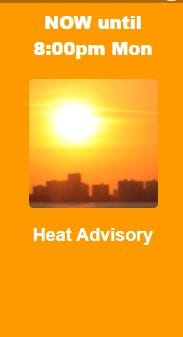 A heat advisory was in effect for Greater Lansing on Monday, June 23, 2025.