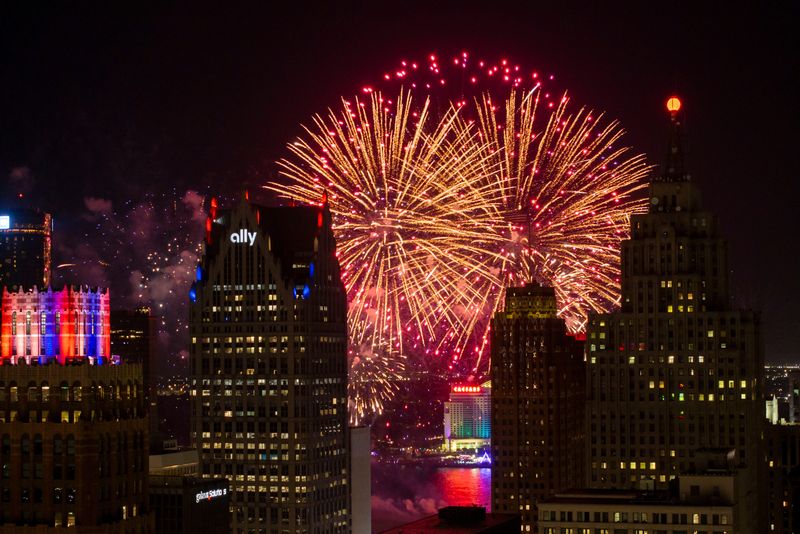 The annual fireworks show, in downtown Detroit, June 23, 2025.