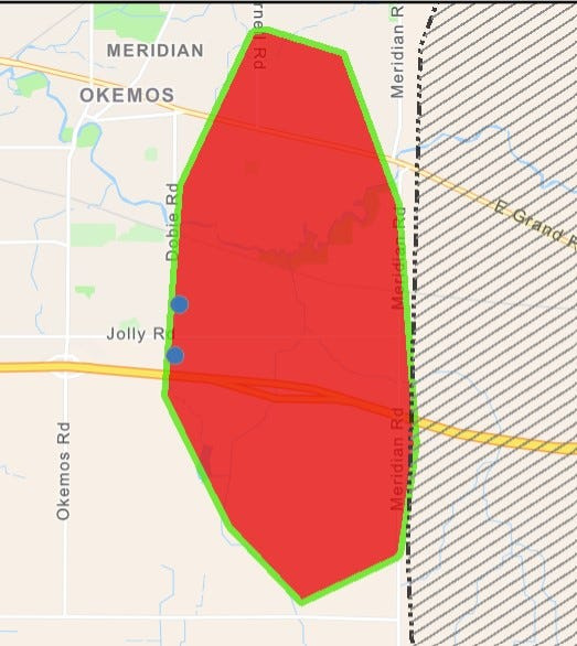 More than 1,000 Meridian Township residents lost power the morning of Wednesday, June 25, 2025.