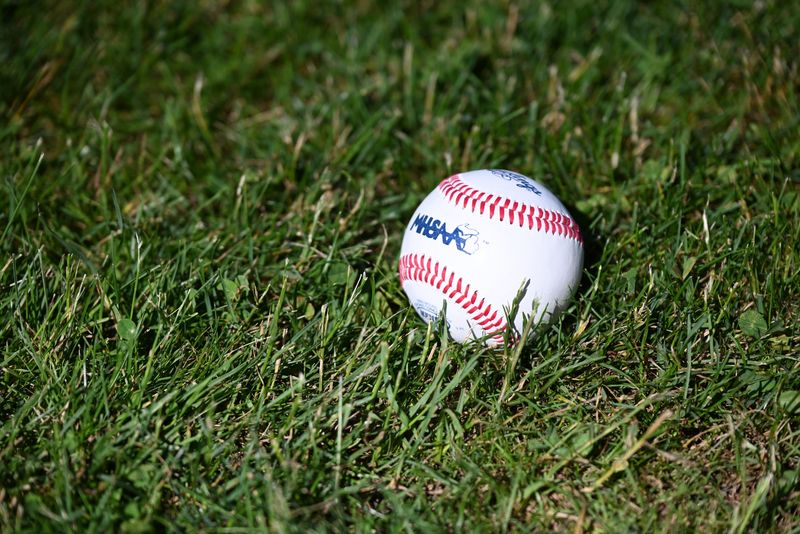 A baseball sits in foul territory at Richmond High School on Monday, June 23, 2025.