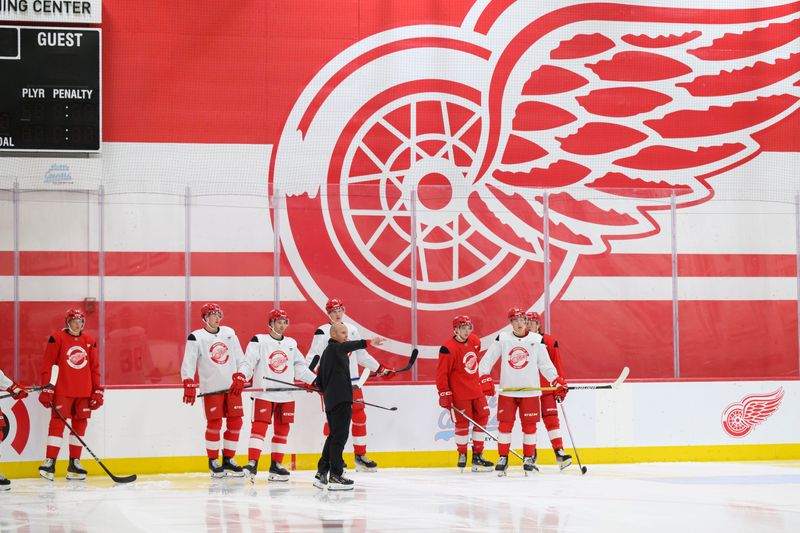 The Red Wings open development camp Monday at the BELFOR Training Center  inside Little Caesars Arena.