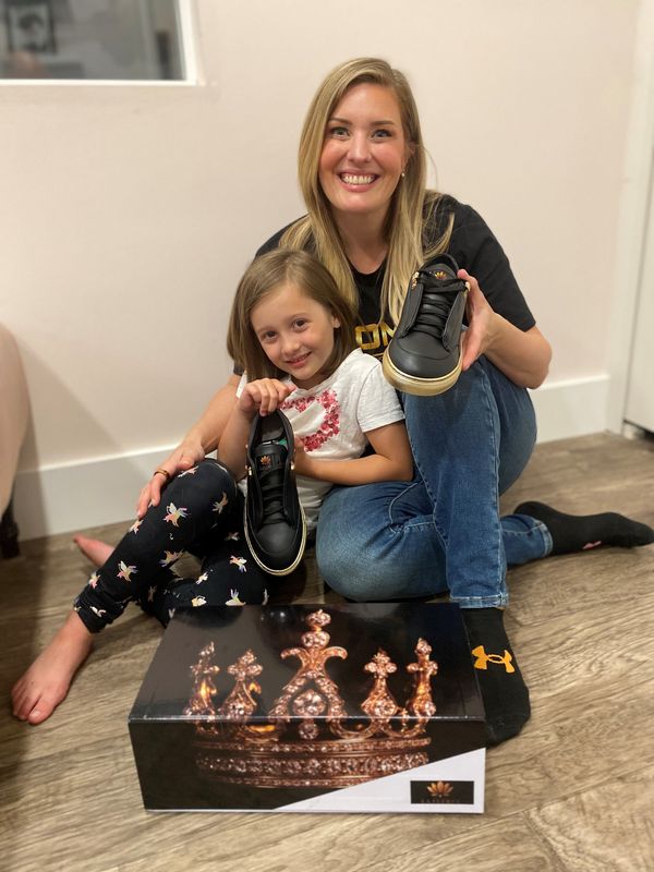 Nicole Yelland, is shown with her daughter, Penelope "Poppy" Yelland on May 28, 2025. They designed a new shoe. Poppy turns 6 years old on Sunday, July 6, 2025.