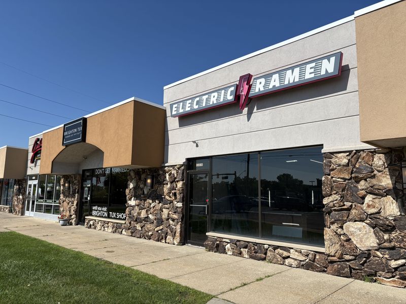 Signage for Electric Ramen recently appeared at 8690 W. Grand River Ave. in Brighton.