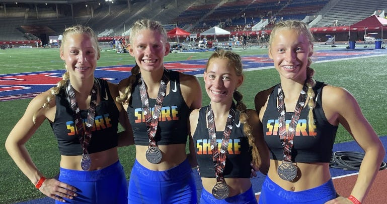 West Ottawa's Ella Wierks, Emma Gunnett, Ava Porras and Collette Wierks competed at New Balance Nationals on June 21.