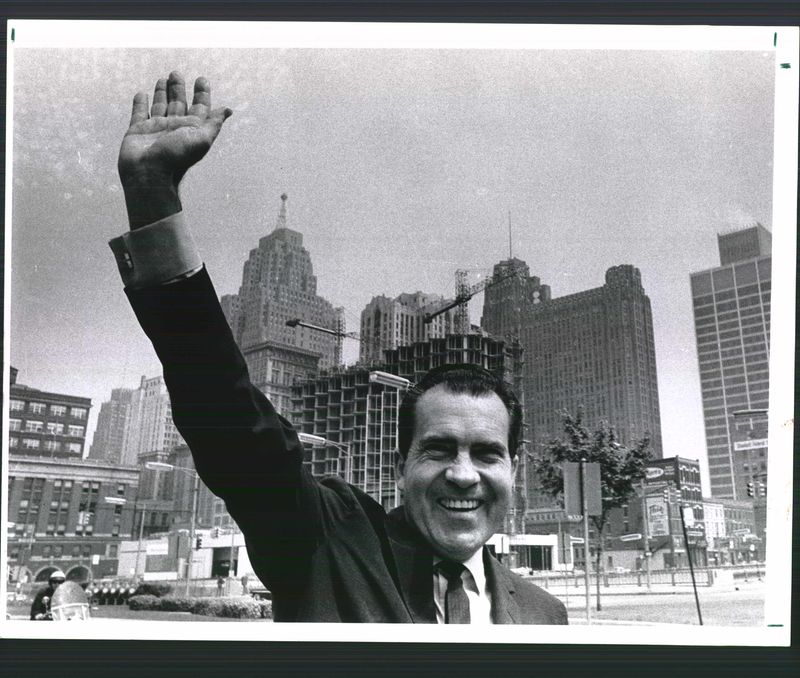 Richard Nixon in Detroit, 1968.