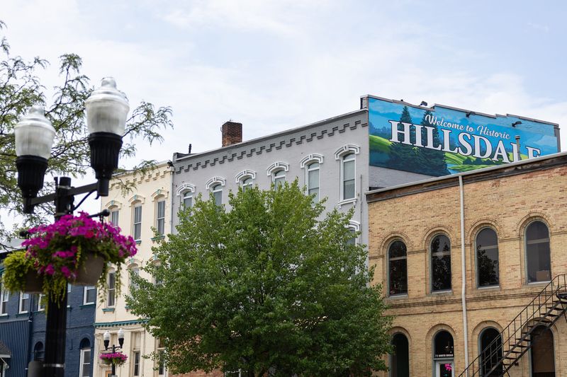 Hillsdale downtown stock photo.