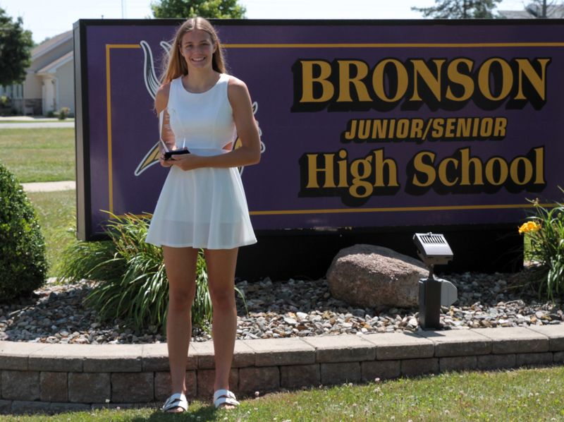Bronson graduate Aubree Calloway was named the 2025 Corky Emrick/Tom Mielcarek Female Athlete of the Year.