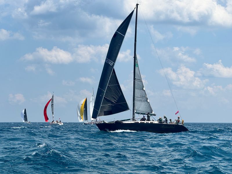 Sailboats are seen on Lake Huron during the 101st Port Huron-to-Mackinac Island Sailboat Race on Saturday, July 12, 2025.