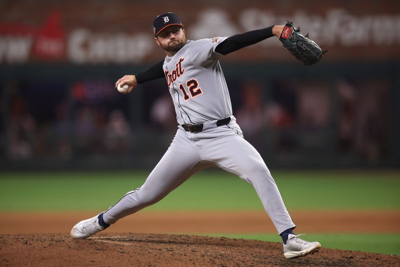 American League pitcher Casey Mize of the Detroit Tigers pitches in the sixth inning during the 2025 MLB All Star Game at Truist Park, July 15, 2025 in Atlanta.