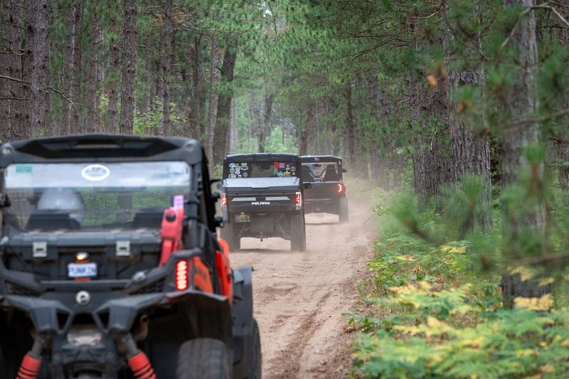 Off-road vehicles near Baldwin, Michigan in the Manistee National Forest in an undated photo.