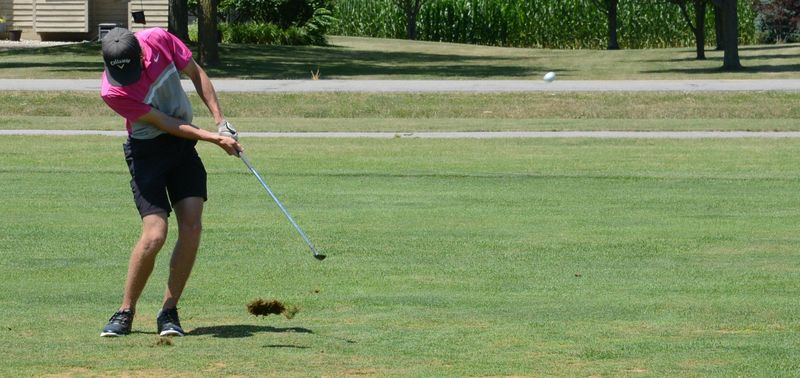 Billy Sennett hits a fairway shot during the final round of the La-Z-Boy Junior Open on Wednesday, July 23, 2025.