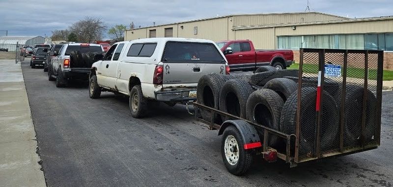 Cars line up to drop off old tires during a previous Monroe County tire collection event. The last collection of 2025 will take place July 30 at the Monroe County Drain Commission, 1005 S. Raisinville Road in Monroe.