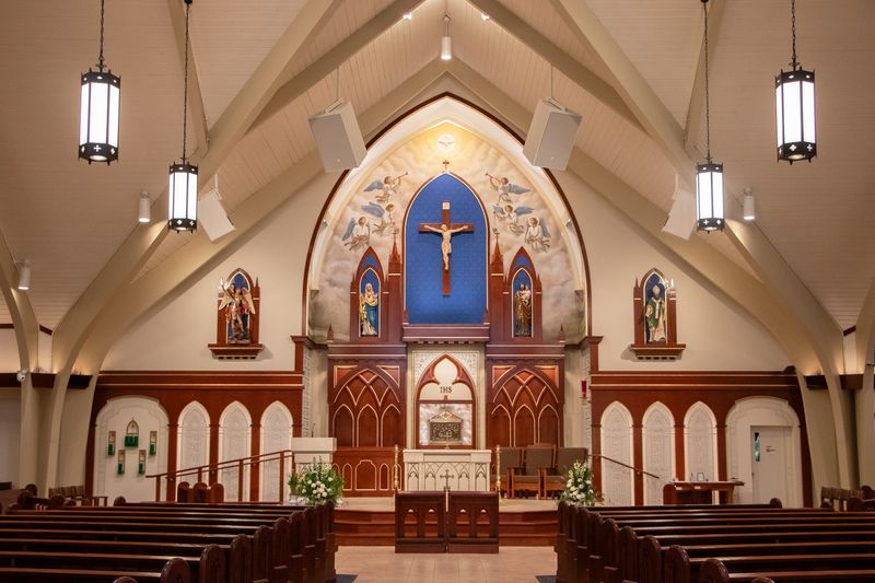 The interior of St. Patrick Catholic Church at 711 Rickett Road in Brighton.