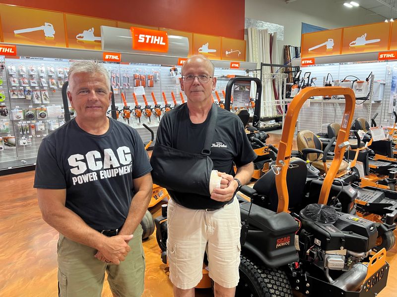 Peter's True Value Owner Peter Grebeck and Manager Shawn Shull are closing the South Lyon store at 415 E. Lake St. at the end of September. The two can still be seen at Peter's True Value in Highland.