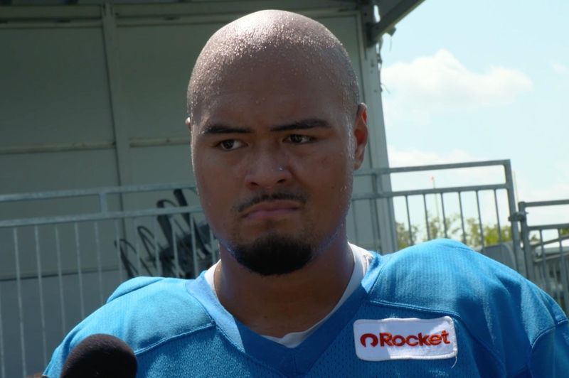 Lions offensive lineman Giovanni Manu