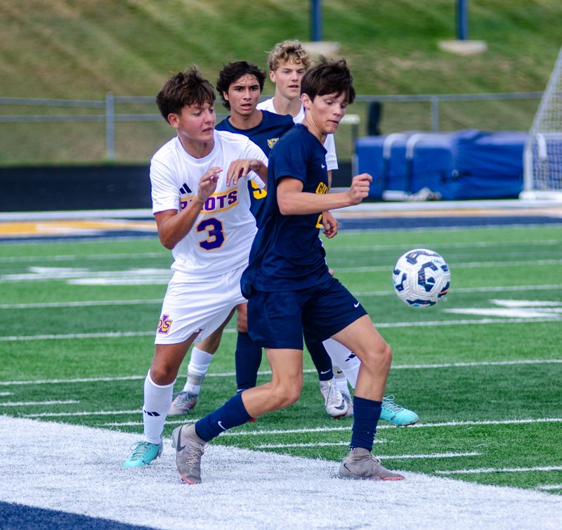 Senior Lucas Hella scored two of Gaylord's five goals in a road victory over Petoskey on Thursday, Aug. 21.