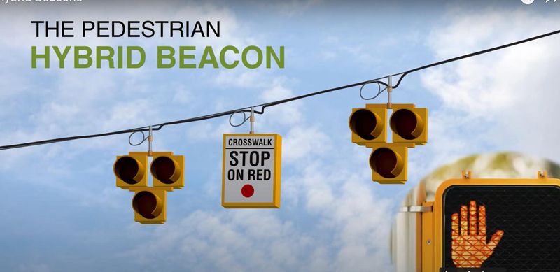 A High-Intensity Activated Crosswalk (HAWK), such as this one, will be part of MDOT's new pedestrian crossing from the Kimberly Estates manufactured home community to Buhl Road in Frenchtown Township.