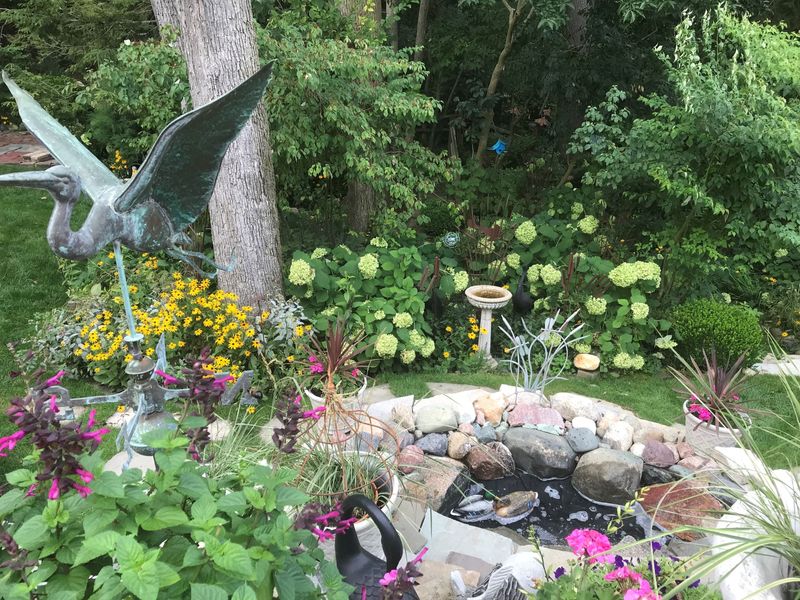 "Garden With Pond and Waterfall"