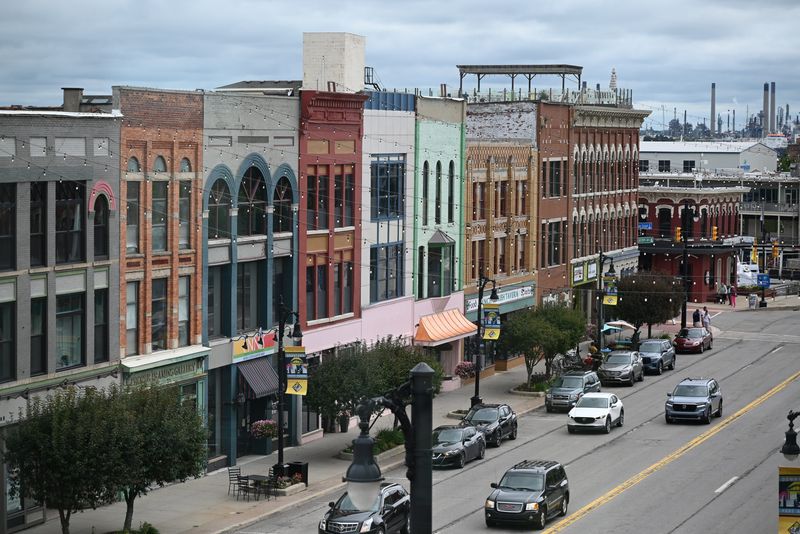 Commercial buildings are seen on Huron Avenue in Port Huron on Wednesday, Aug. 20, 2025.