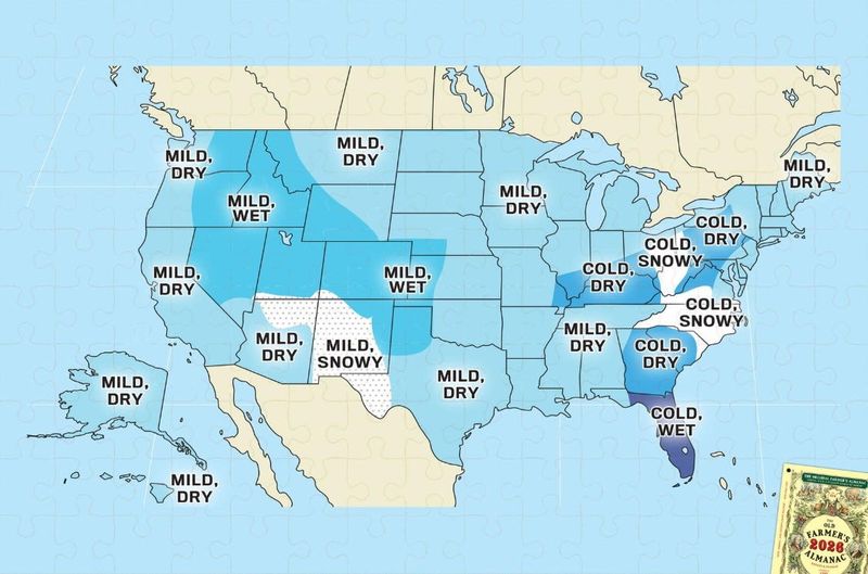 Old Farmer's Almanac 2025-26 winter forecast.