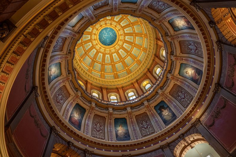 A view inside the Michigan State Capitol before Michigan Gov. Gretchen Whitmer gives her State of the State Address in Lansing on Wednesday, Feb. 26, 2025.