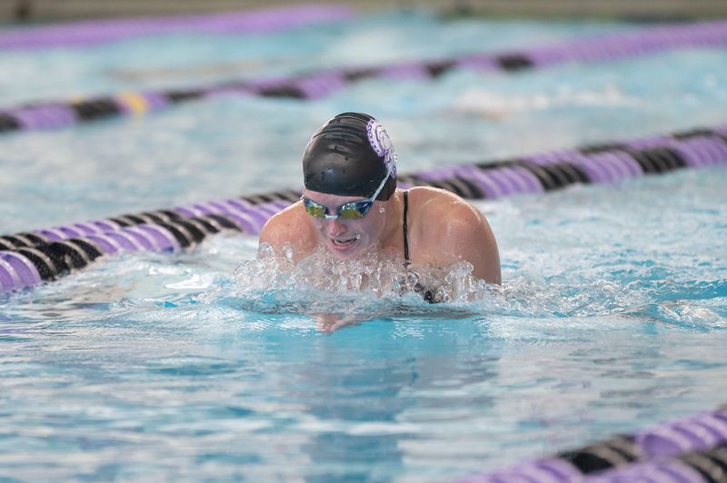 Lakeview swimmer Josie Pawlowicz competes in the 200 yard individual medley during a meet against Portage Central at Lakeview High School on Tuesday, Aug. 26, 2025.