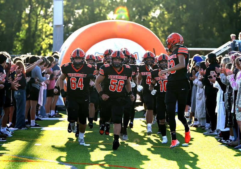 Tecumseh players take the field Friday night