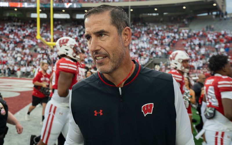 Wisconsin head coach Luke Fickell is shown after their game Saturday, September 6, 2025 at Camp Randall Stadium in Madison, Wisconsin. Wisconsin beat Middle Tennessee 42-10.