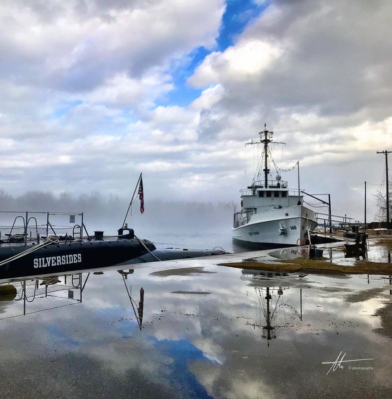 The Silversides, left, is moored next to the McLane, at the USS Silversides Museum in Muskegon on Dec. 3, 2023.
