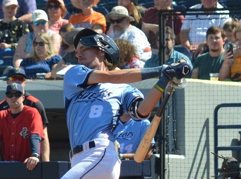 Whitecaps second baseman Peyton Graham connects against Cedar Rapids during Game 1 of the Midwest League Championship series on Sunday, Sept. 14, 2025, at LMCU Ballpark.