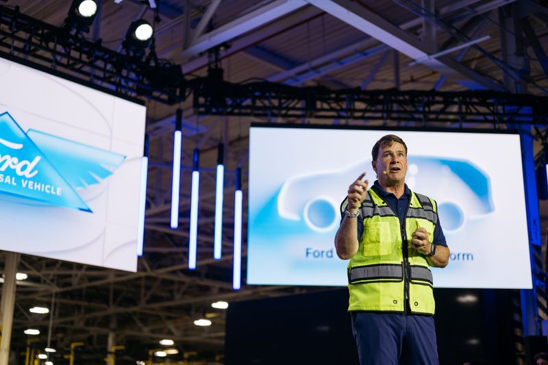 Ford Motor Co. CEO Jim Farley at the automaker's plant in Louisville, Kentucky in August 2025.