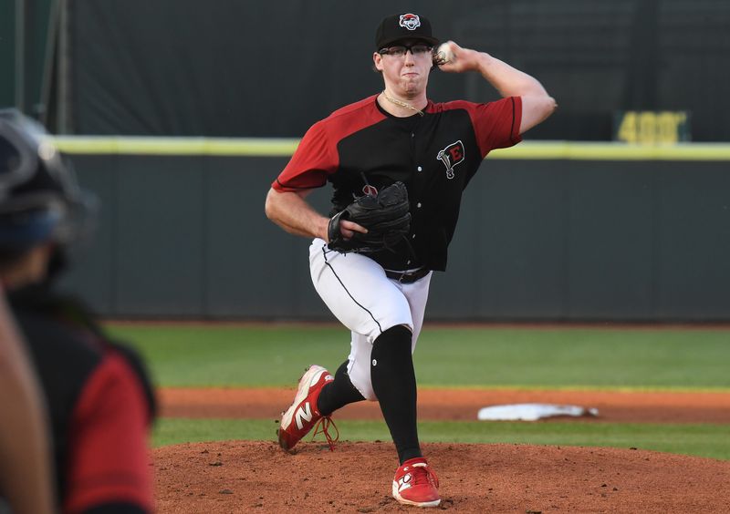 Erie SeaWolves starting pitcher Andrew Sears throws during an Eastern League playoff baseball game against the Altoona Curve at UPMC Park in Erie on Sept. 18, 2025.