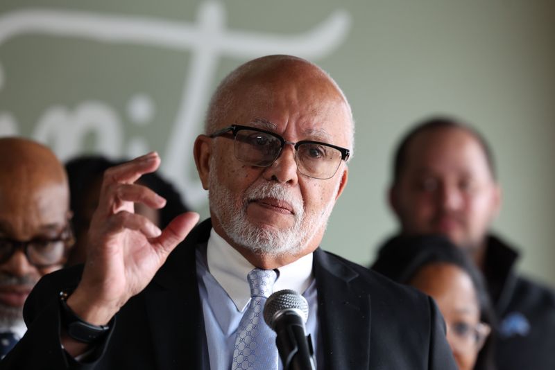 Wayne County Executive Warren Evans is seen during a support rally for Michigan State Rep. Donavan McKinney, Tuesday, Sept. 23, 2025 in Detroit. (Carlos Osorio/Special to The Detroit News)
