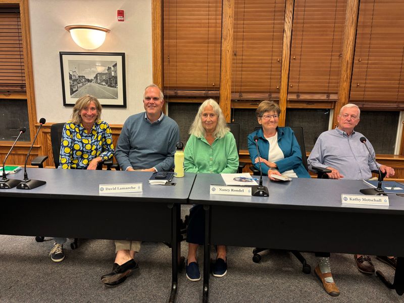(From left) Jeanne Benjamin, David Lamarche, Nancy Rondel, Kathy Motschall and William Donahue are the five candidates running for two open seats for Harbor Springs City Council in the Nov. 4, 2025 election.