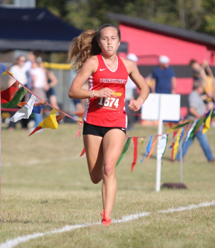 Pinckney's Jaelyn Ray, now a senior, set the Livingston County girls cross country record last year.