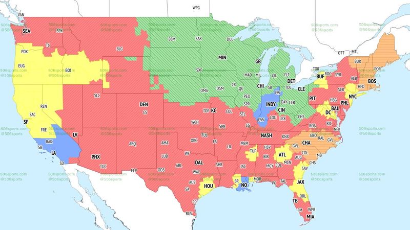 NFL Week 4 FOX early broadcast map