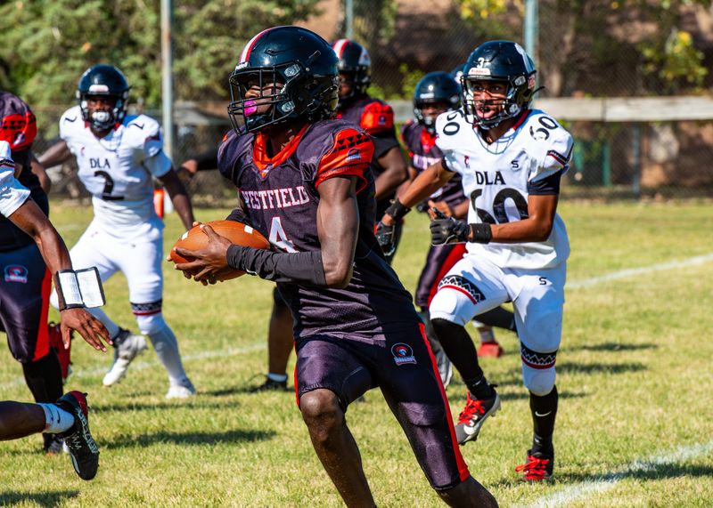 Redford Westfield Prep's Damauri Suber rushes during a Charter School Conference football game on Saturday, Sept. 27, 2025.