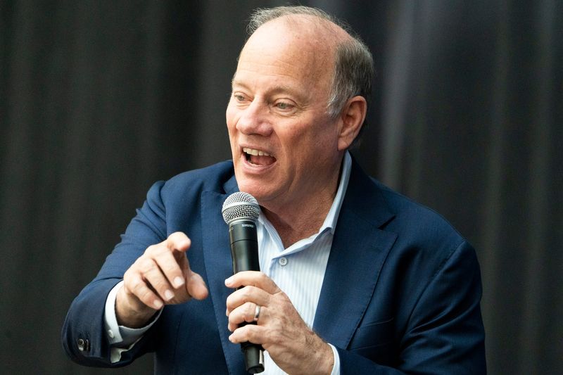 Detroit Mayor Mike Duggan speaks during the Ford Pro Accelerate on Tuesday, Sept. 30, 2025 at Michigan Central in Detroit.