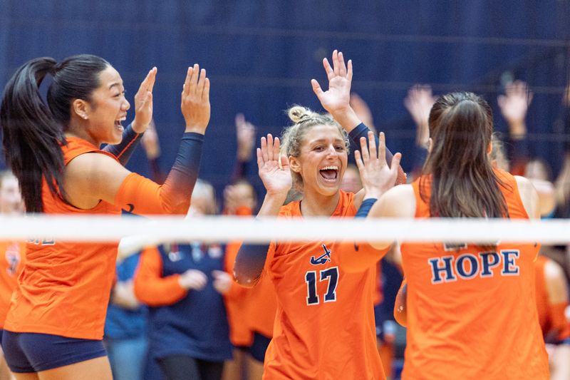 The Hope College volleyball team won its first-round match in the NCAA Division III tournament on Thursday, Nov. 20.